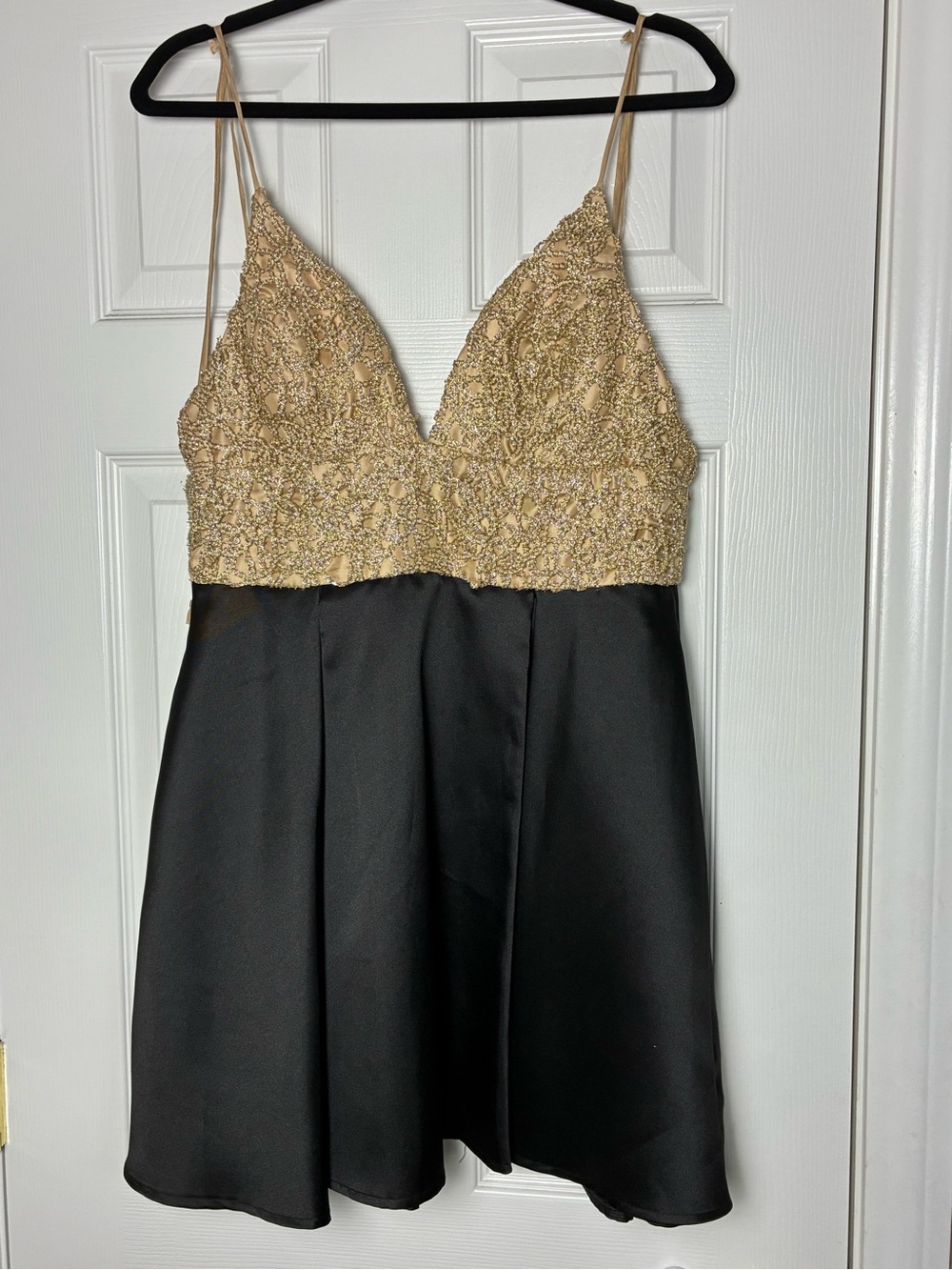 Windsor Black Gold Embellished Fit & Flare Party Dress Size 13/14